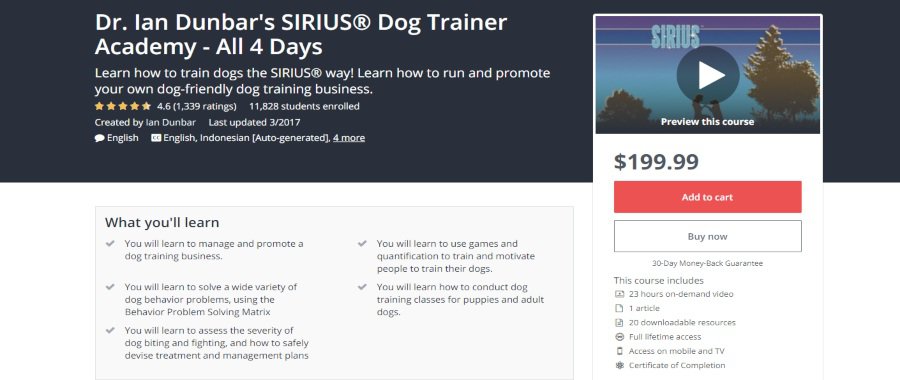 Dr. Ian Dunbar's SIRIUS® Dog Trainer Academy - All 4 Days