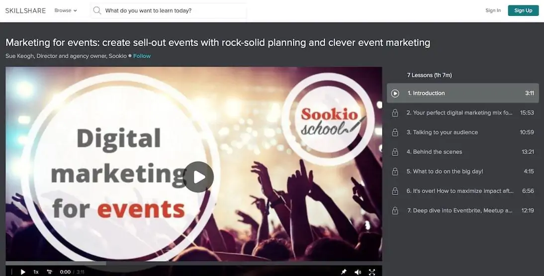 event planning marketing class