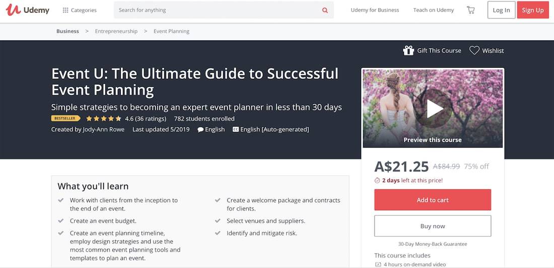 Ultimate Guide to Successful Event Planning udemy