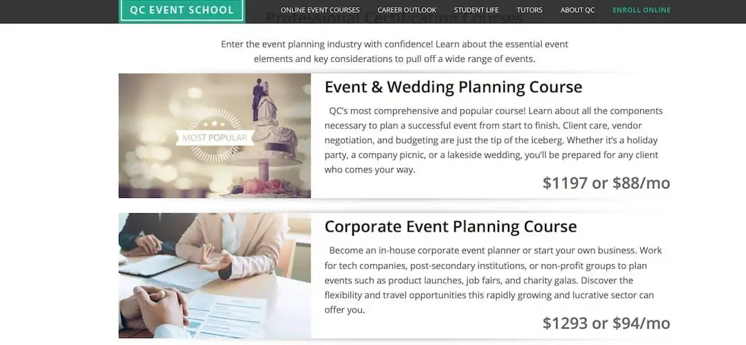 QC Event School Online Event Courses
