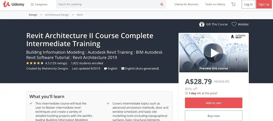 Screen Shot 2019 09 11 at 15.18.46 pm Learn How To Draw With CAD Using [year]'s Top 11 Best Online Revit Training Courses