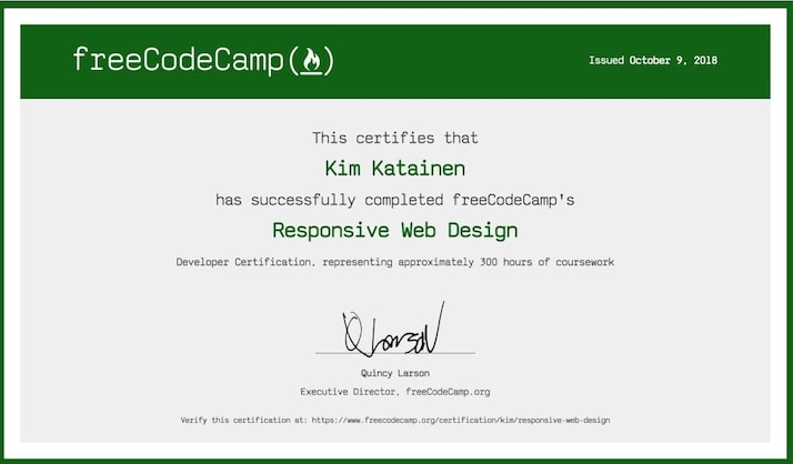 freecodecamp certificate 