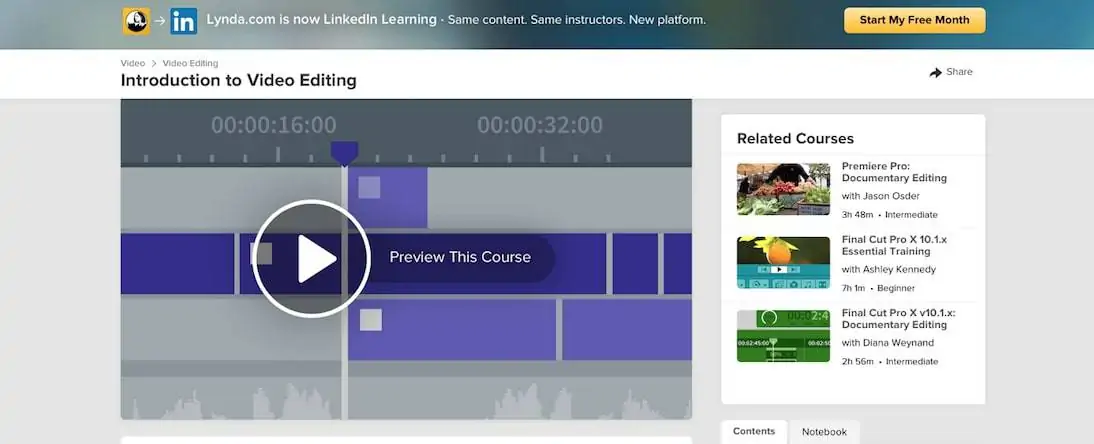 Introduction to Video Editing (Lynda/ LinkedIn Learning)
