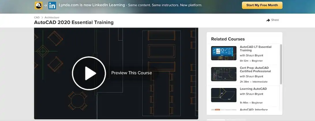 AutoCAD Essential Training (Lynda/ LinkedIn Learning)