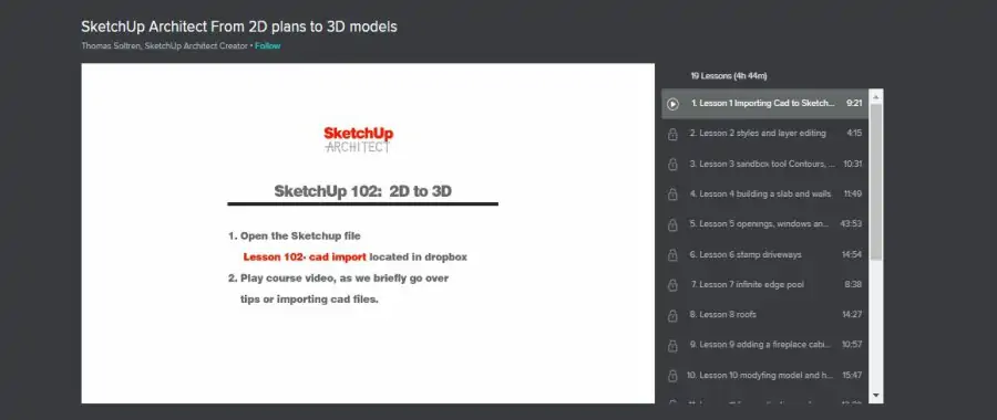 SketchUp Architect From 2D plans to 3D models