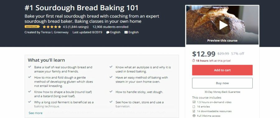 Udemy: #1 Sourdough Bread Baking 101