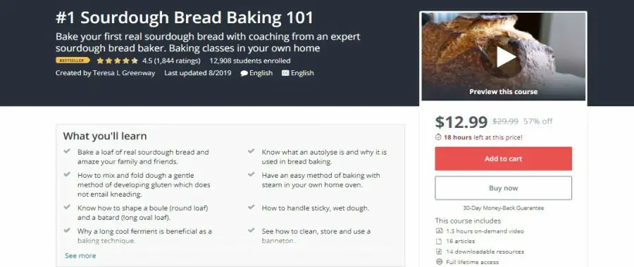 Udemy: #1 Sourdough Bread Baking 101