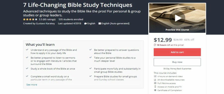 Udemy: 7 Life-Changing Bible Study Techniques