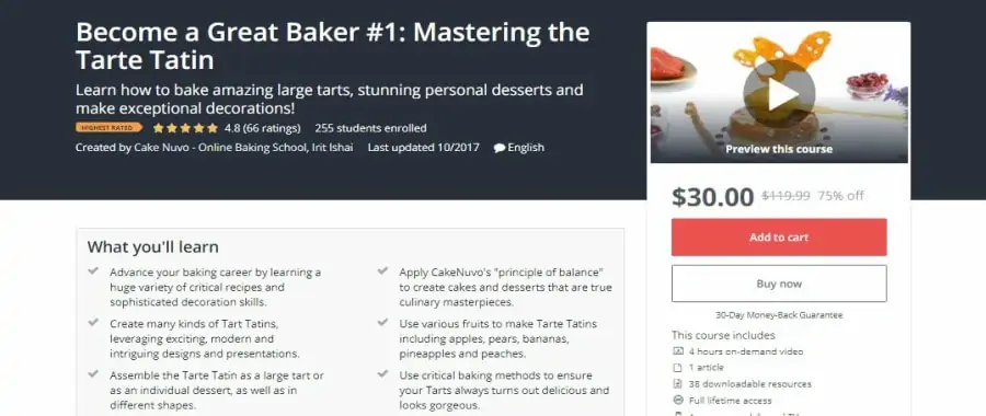 Udemy: Become a Great Baker #1: Mastering the Tarte Tatin