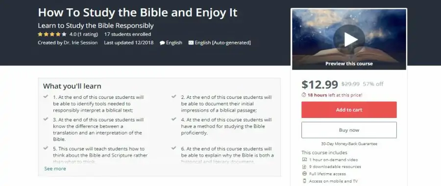 Udemy: How to Study the Bible and Enjoy It
