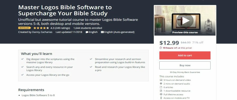 Udemy: Master Logos Bible Software to Supercharge your Bible Study