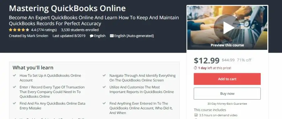 Udemy Mastering QuickBooks Online