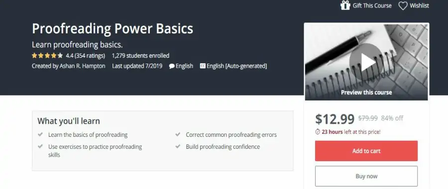 Udemy Proofreading Power Basics