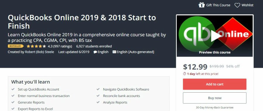 Udemy QuickBooks Online 2018 & 2019 Start to Finish