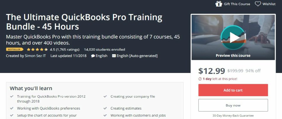 Udemy The Ultimate Quickbooks Pro Training Bundle – 45 hours