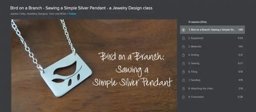 Bird on a Branch - Sawing a Simple Silver Pendant - a Jewelry Design class