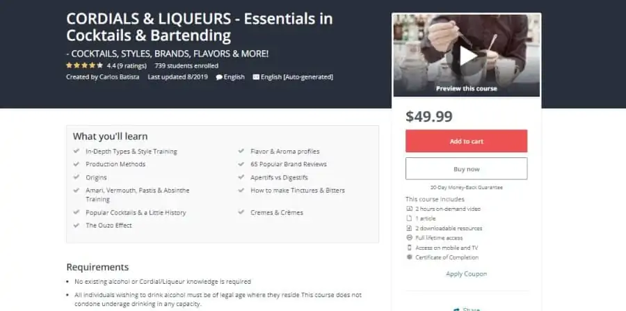 CORDIALS & LIQUEURS - Essentials in Cocktails & Bartending