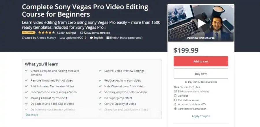 Complete Sony Vegas Pro Video Editing Course for Beginners