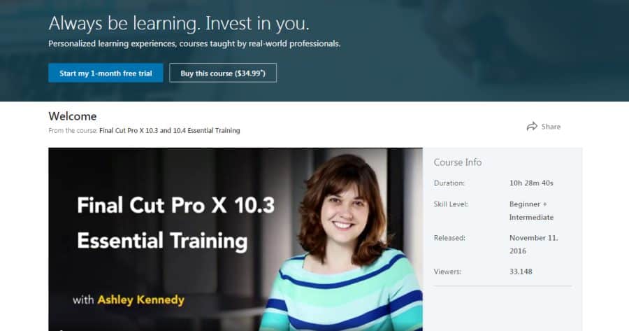 Final Cut Pro X 10.3 and 10.4 Essential Training