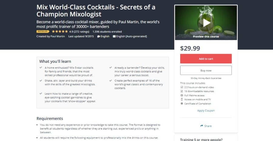 Mix World-Class Cocktails - Secrets of a Champion Mixologist