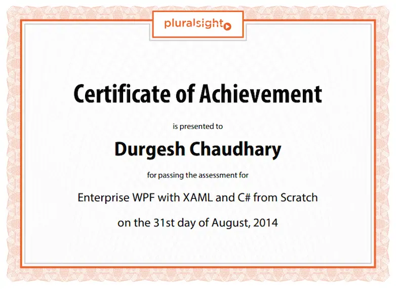 PluralSight certificates