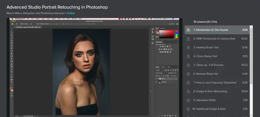 Skillshare: Advanced Studio Portrait Retouching in Photoshop