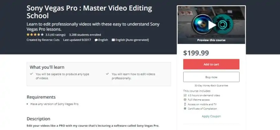 Sony Vegas Pro: Master Video Editing School