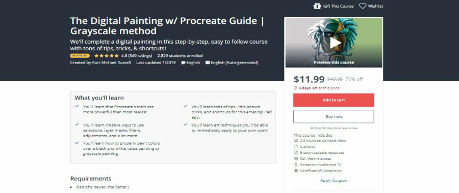 The Digital Painting w/ Procreate Guide | Grayscale method