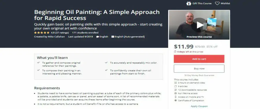 Udemy: Beginning Oil Painting: A Simple Approach for Rapid Success