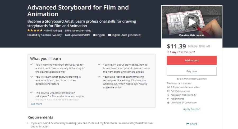 Udemy: Advanced Storyboard for Film and Animation