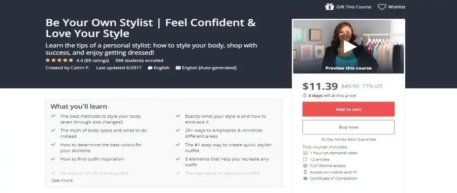 Udemy: Be Your Own Stylist: Feel Confident and Love your Style