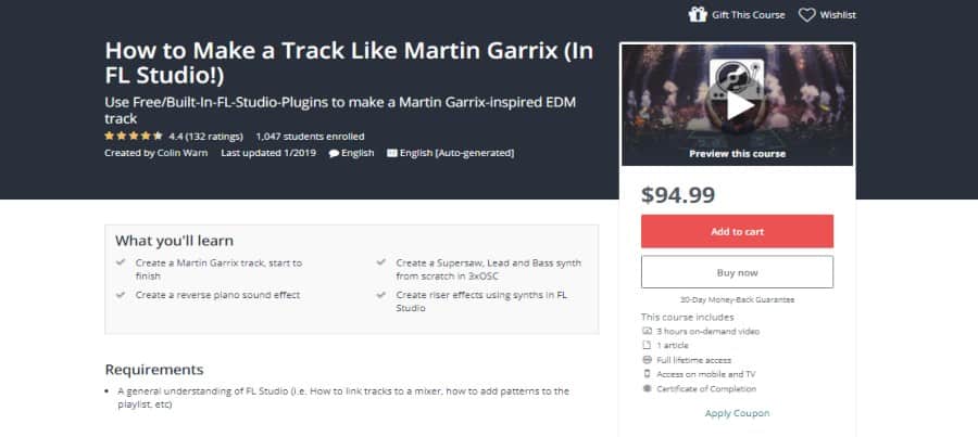 Udemy: How to Make a Track Like Martin Garrix (In FL Studio!)