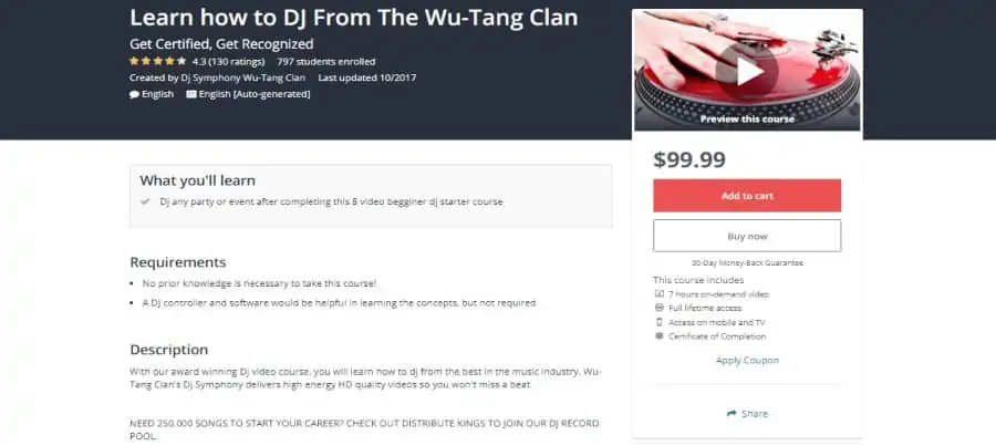 Udemy: Learn How to DJ From the Wu-Tang Clan