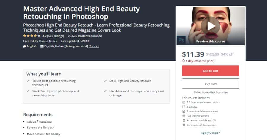 Udemy: Master Advanced High End Beauty Retouching in Photoshop