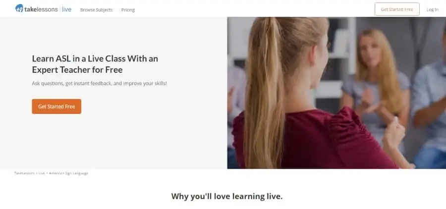 TakeLessons Live: Learn ASL in a Live Class With an Expert Teacher for Free