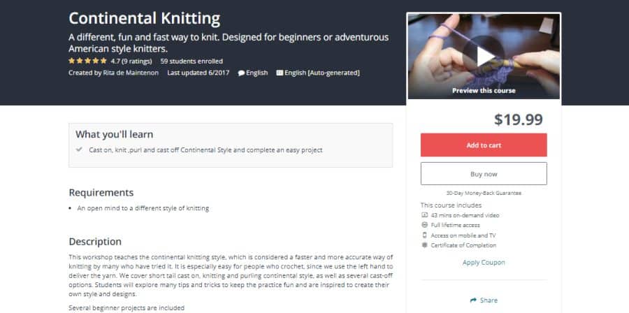 Udemy: Continental Knitting
