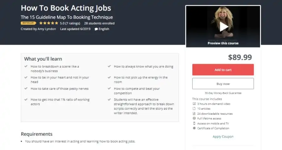 Udemy: How to Book Acting Jobs