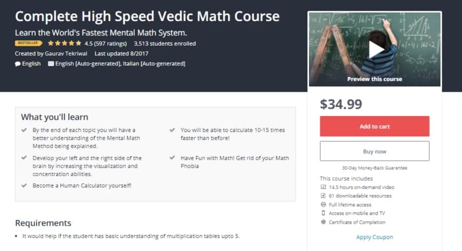 Complete High Speed Vedic Math Course