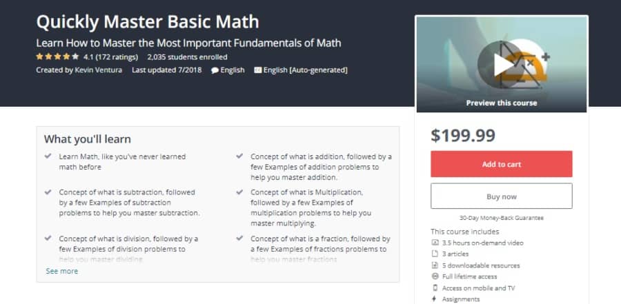 Quickly Master Basic Math - best online maths courses