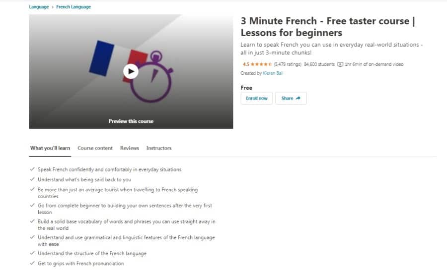3 Minute French - Free taster course | Lessons for beginners