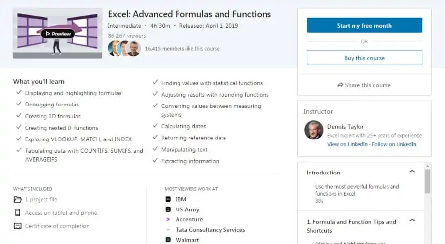 Excel: Advanced Formulas and Functions
