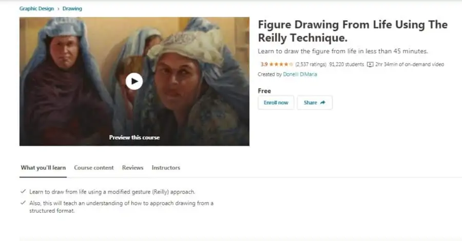 Figure Drawing From Life Using The Reilly Technique