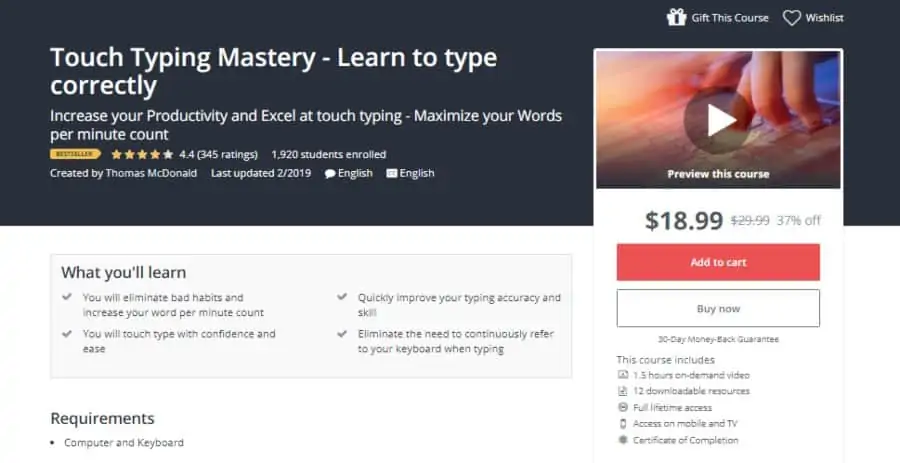 Touch Typing Mastery - Learn to type correctly