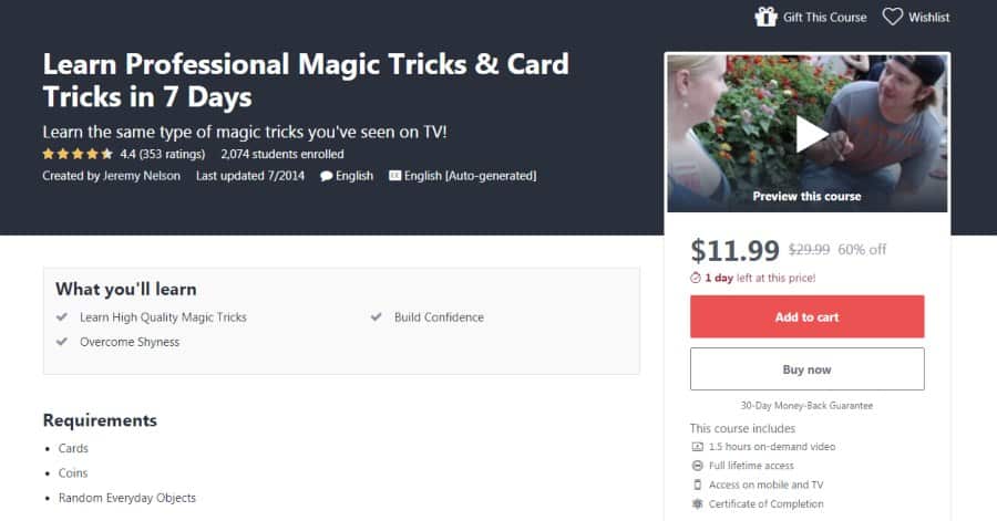Learn Professional Magic Tricks & Card Tricks in 7 Days