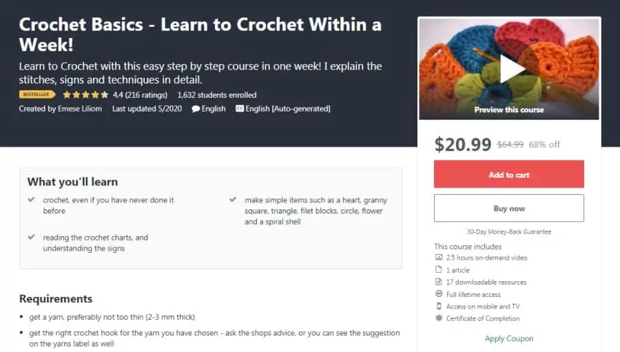 Course: Crochet Basics - Learn to Crochet Within a Week!