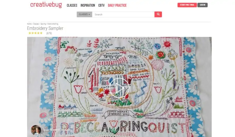 Course: Embroidery Sampler