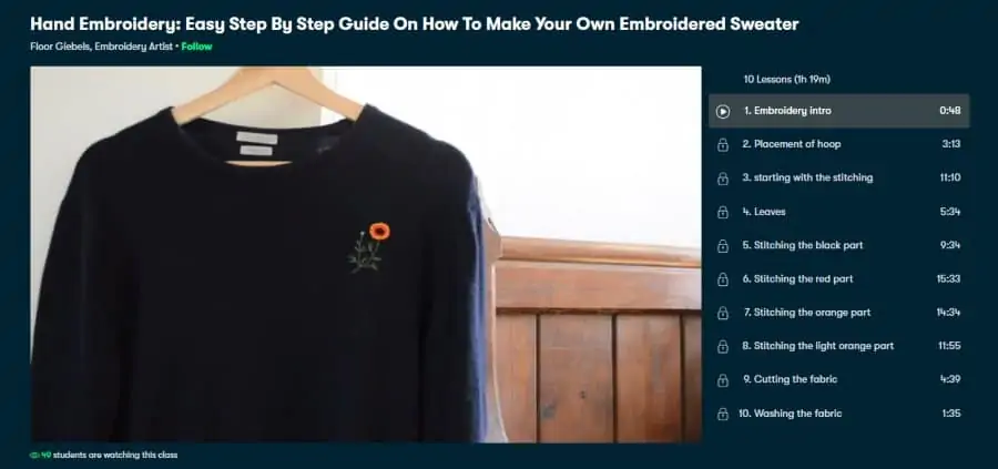 Course: Hand Embroidery: Easy Step by Step Guide on How to Make your Own Embroidered Sweater