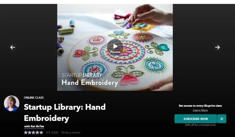Course: Startup Library: Hand Embroidery