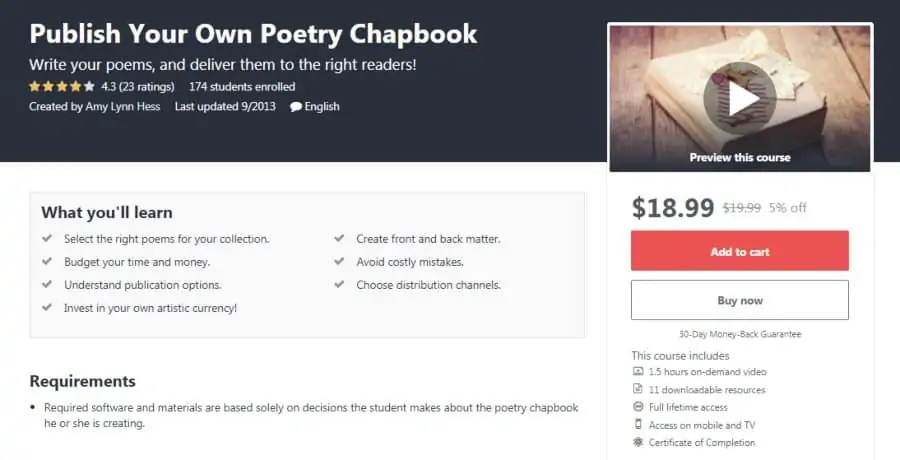 Publish Your Own Poetry Chapbook