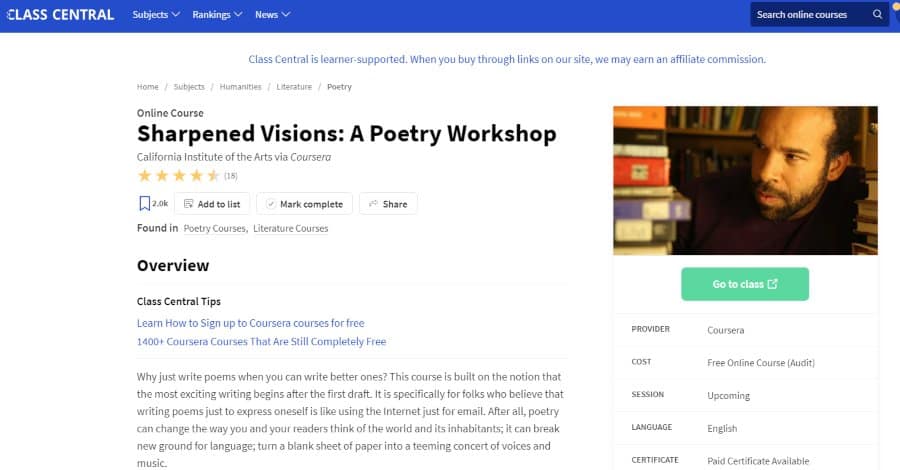 Sharpened Visions: A Poetry Workshop